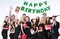 16 Inch Green Aluminum Foil "Happy Birthday" Balloons – 15-Piece Birthday Party Decoration Kit with Straw & Ribbon (Green)